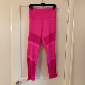 Fabletics PowerHold Leggings Size 3X Hot Pink Mesh Panel Barbiecore
